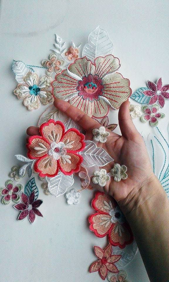  Embroidered Flower Patches, Patches Flowers Flower