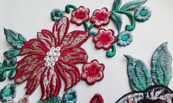 Moks42(p) Set flowers embroidery patch, fantasy patch, patch for jacket