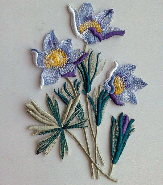 Moks29(p) pasque-flower Embroidery Patches