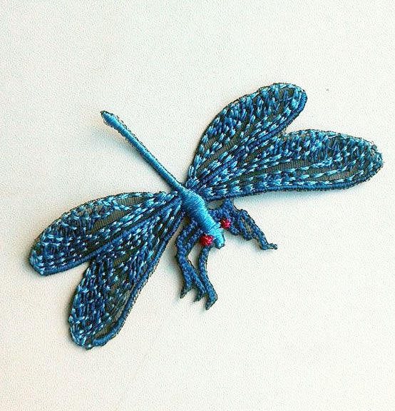 Moks38(p) Blue dragonfly Embroidery Patch