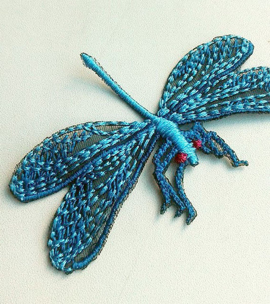 Moks38(p) Blue dragonfly Embroidery Patch