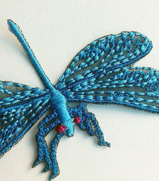 Moks38(p) Blue dragonfly Embroidery Patch