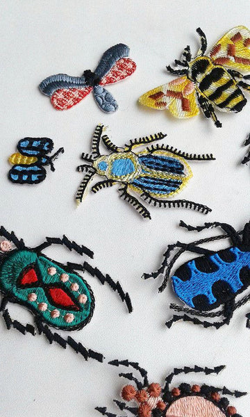 Moks13(p) Set 12 pieces Styled Bugs Insects Embroidery Patches Set