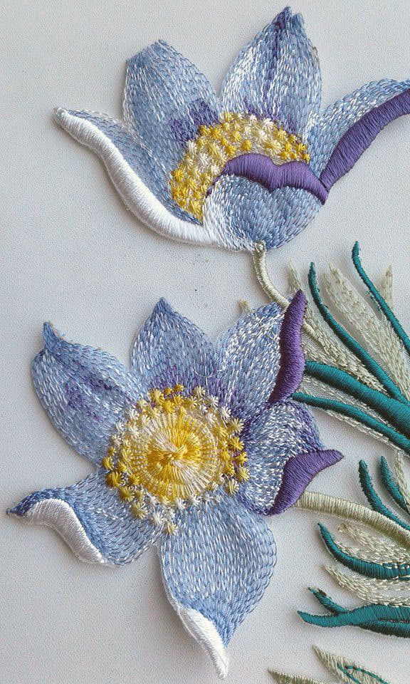 Moks34p 6 Pieces Set Blue Flowers Embroidery Patches 