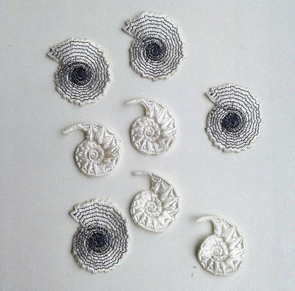 Moks94(p) set of 8 pieces shell Haeckel Ammonitida Embroidered Patch