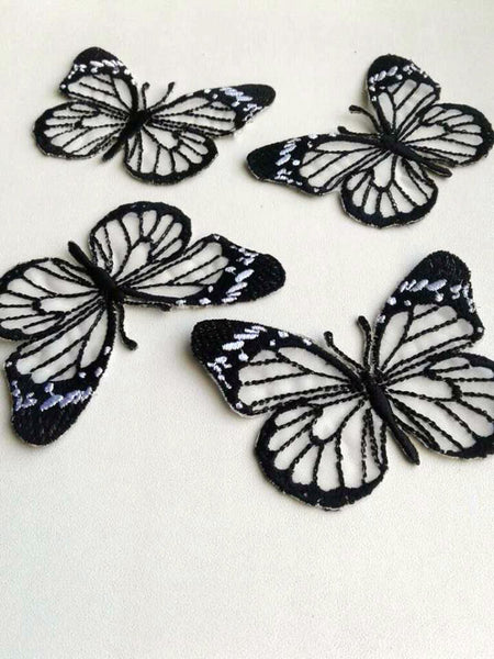 Moks111(p) set of 4 pieces white butterfly Patch