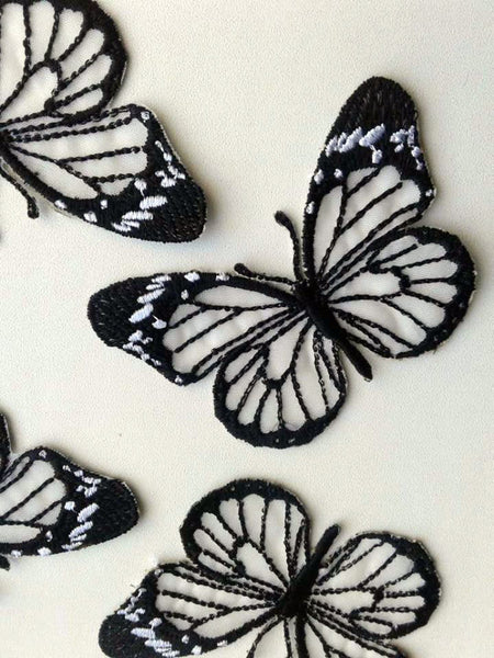 Moks111(p) set of 4 pieces white butterfly Patch