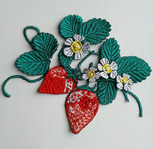 Moks117(p) set Strawberry Patch with flowers and leaves for creativity - Vegetable patch