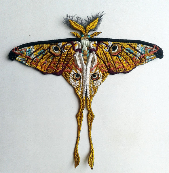 Moks132(p) Comet moth embroidered patch - Madagascan moon moth