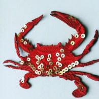 Moks143(p) crab embroidery patch