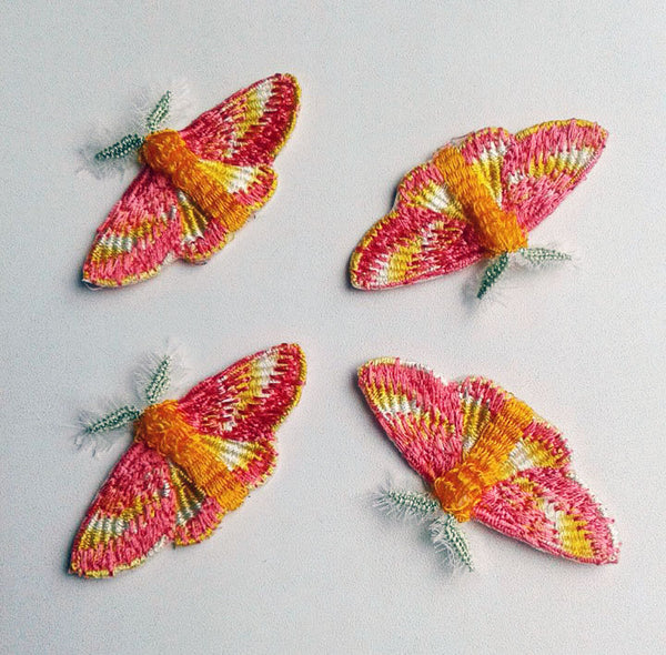 Moks147(p) Set 4 pieces rosy maple moth Embroidered Patches