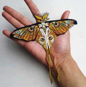 Moks132(p) Comet moth embroidered patch - Madagascan moon moth