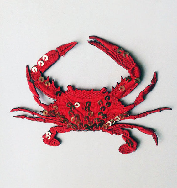 Moks143(p) crab embroidery patch