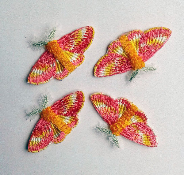 Moks147(p) Set 4 pieces rosy maple moth Embroidered Patches