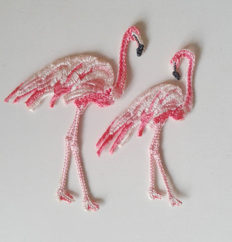 moks189(p) couple flamingo love small patch - set of two pieces