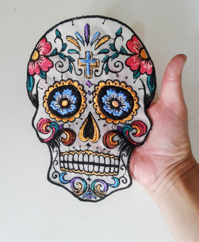 dimamoo4(p) Sugar Skull embroidered patch
