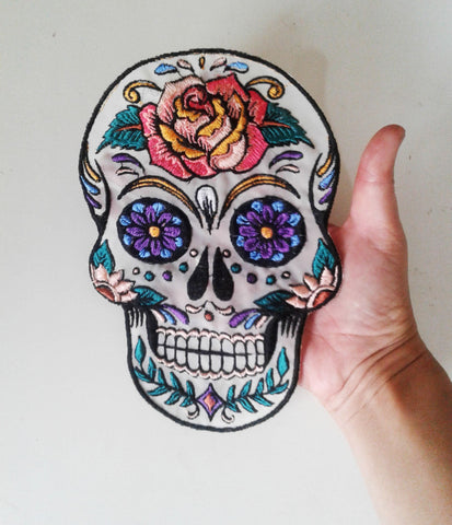 dimamoo5(p) Sugar Skull embroidered patch