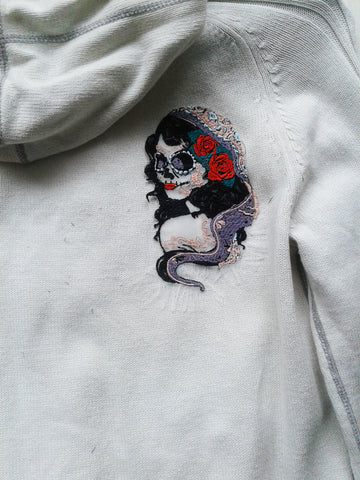 moks216(p) girl skull embroidered patch