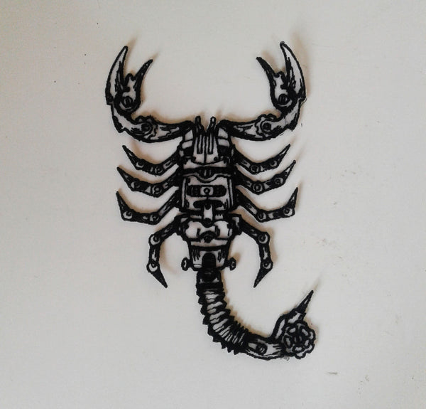 dimamoo3(p) steampunk scorpion embroidered patch