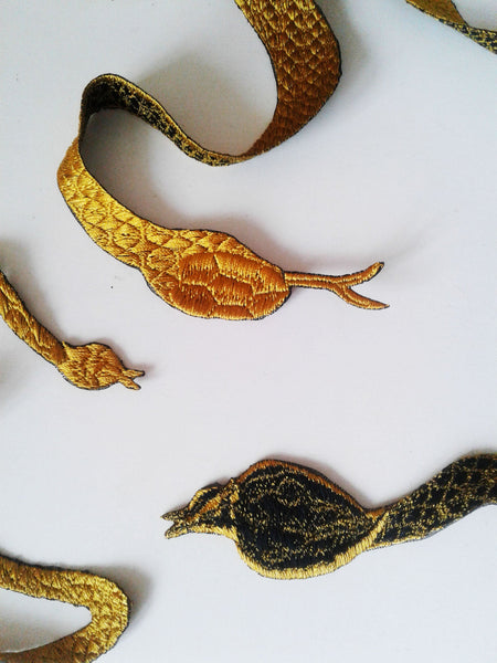 Moks240(p) set of 3 snakes large embroidered patches