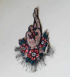 moks209(p) Vintage hand luck embroidered patch