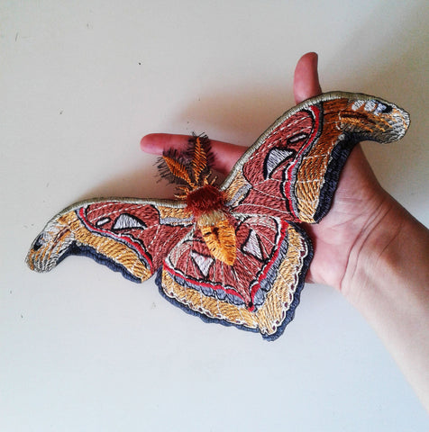 moks220(p) large embroidered patch - atlas moth