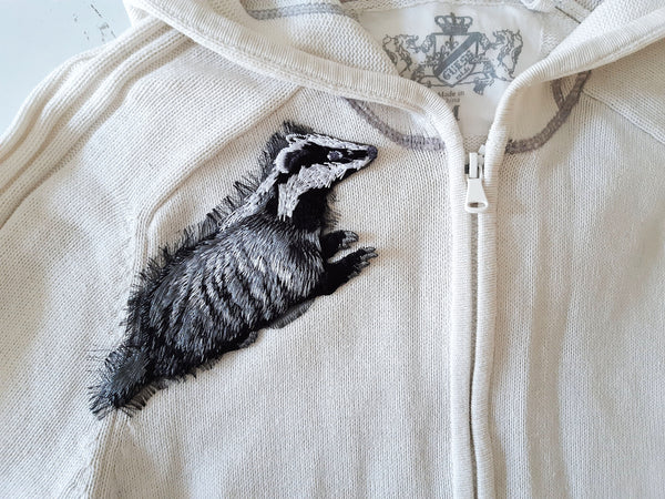 Moks324(p) European badger embroidered parch, animals patch, nature