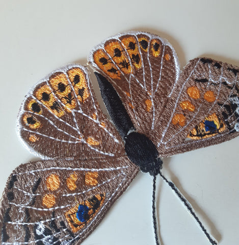 Moks345(p)  Real embroidered patch  butterfly - Scotch Argus