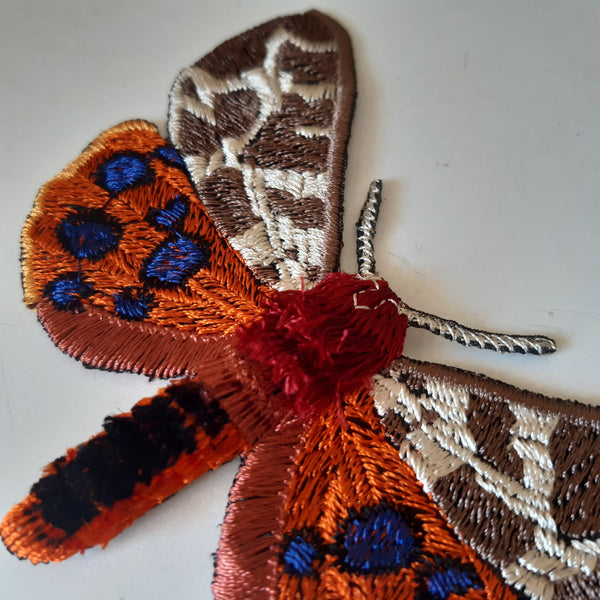 Moks368(p) Tiger moth - Moth embroidery patch - Garden tiger moth - Great tiger moth