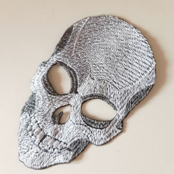 Moks382(p) skull applique patch art - human anatomy