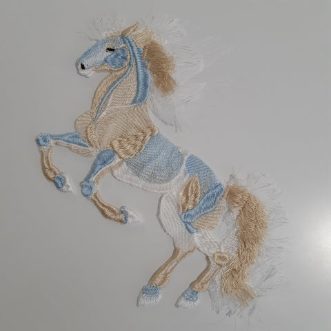 Moks428(p) Embroidery patch white horse animal patch sew on