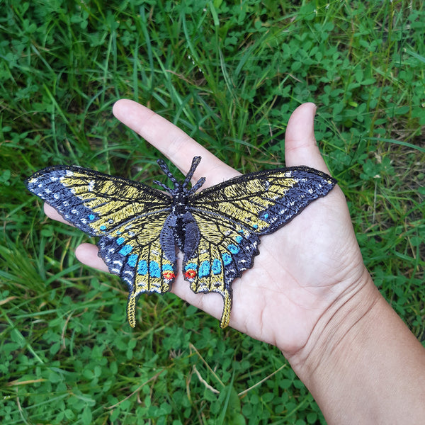 Moks450 Butterfly Patch, yellow swallowtail embroidered patch