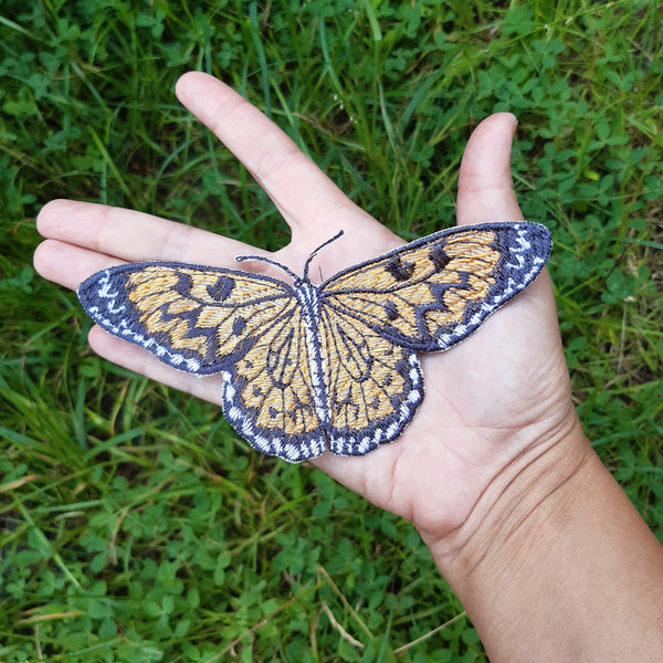 Moks359 Orange Butterfly Patch, Insect Patch, Aesthetic Butterfly