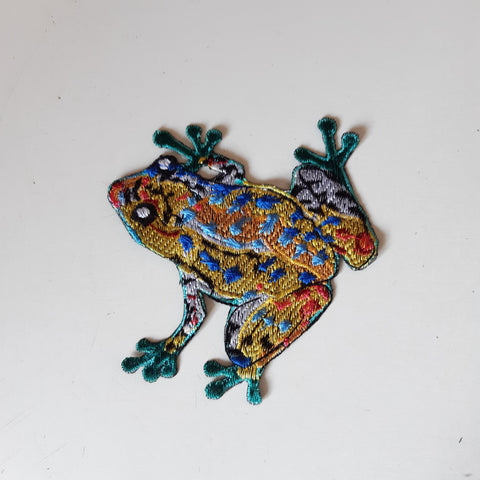 Moks468  yellow tropical frog embroidered patch