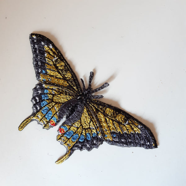 Moks450 Butterfly Patch, yellow swallowtail embroidered patch