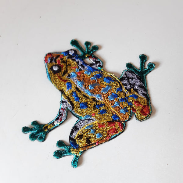 Moks468  yellow tropical frog embroidered patch