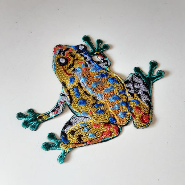 Moks468  yellow tropical frog embroidered patch