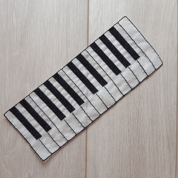 Moks480 piano patch, white and black keys, embroidery applique latge patch