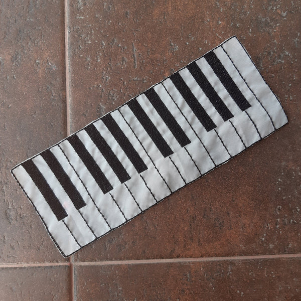 Moks480 piano patch, white and black keys, embroidery applique latge patch