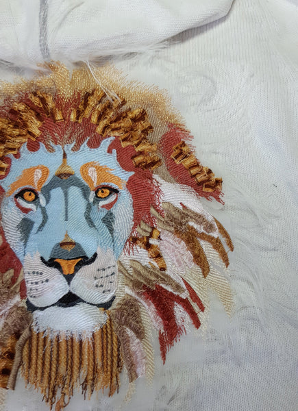 Moks280 lion large patch, lion with white mane